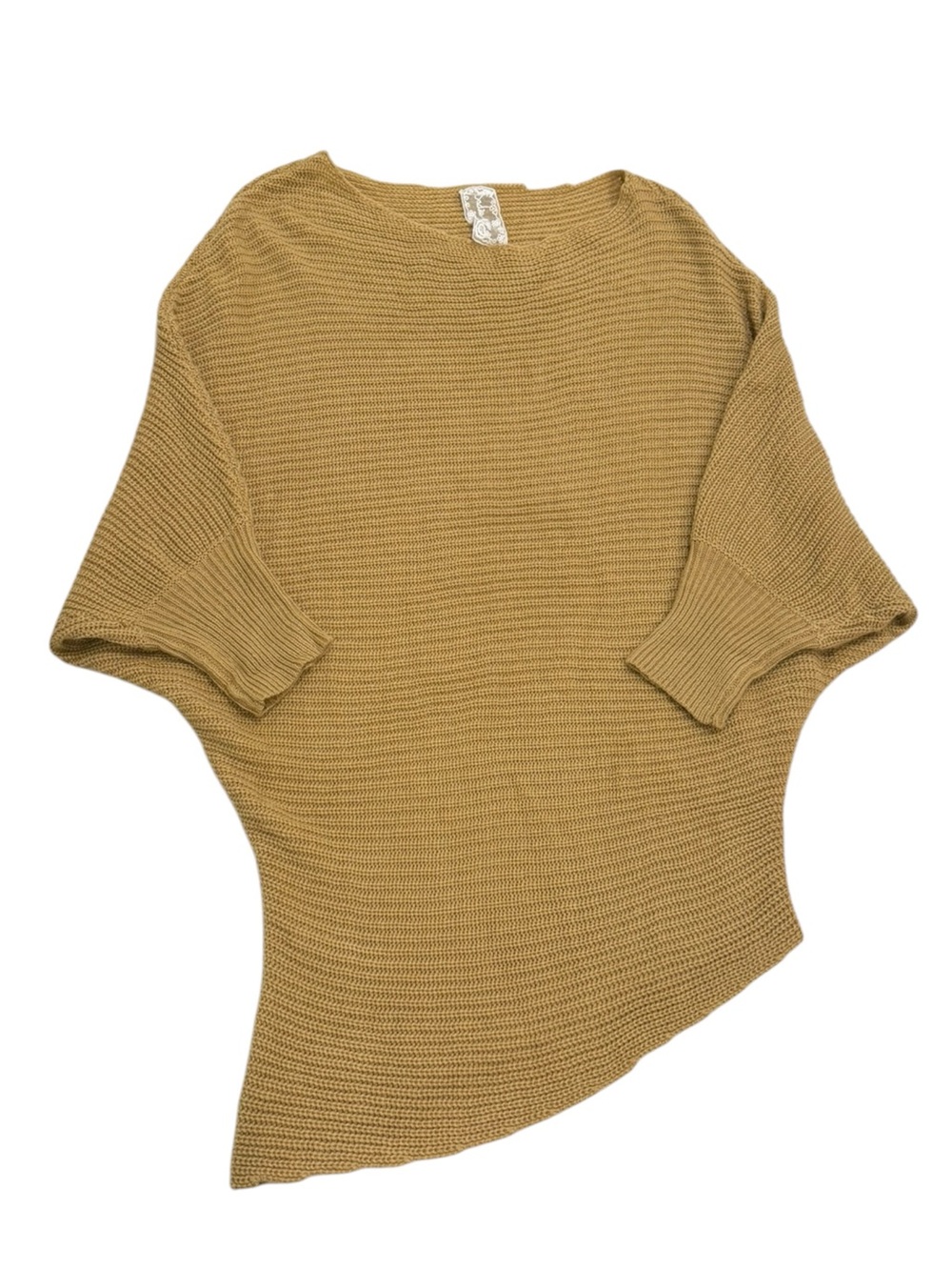 Sadie & Sage Women’s Asymmetric Knit Sweater Off Shoulder Camel Size S/M - Picture 4 of 7